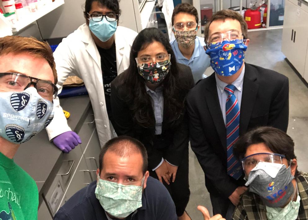 The Allgeier Group gets together for a selfie in the lab.