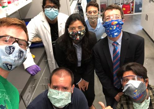The Allgeier Group gets together for a selfie in the lab.