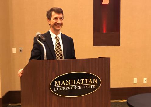 Dr. Alan Allgeier presenting at the Manhattan Conference Center.