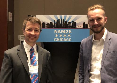 Dr. Alan Allgeier (left) and Kyle Stephens (right) at the North American Catalysis Society meeting.